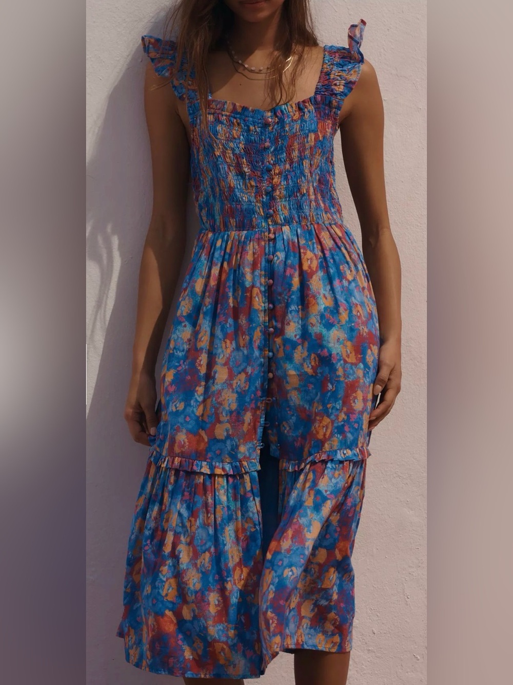 Anthropologie Peregrine square neck midi dress NWT